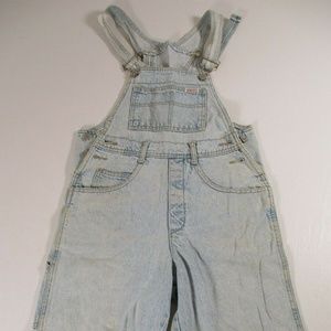 Guess Vintage Women Sz 2 Light Wash Denim Overalls